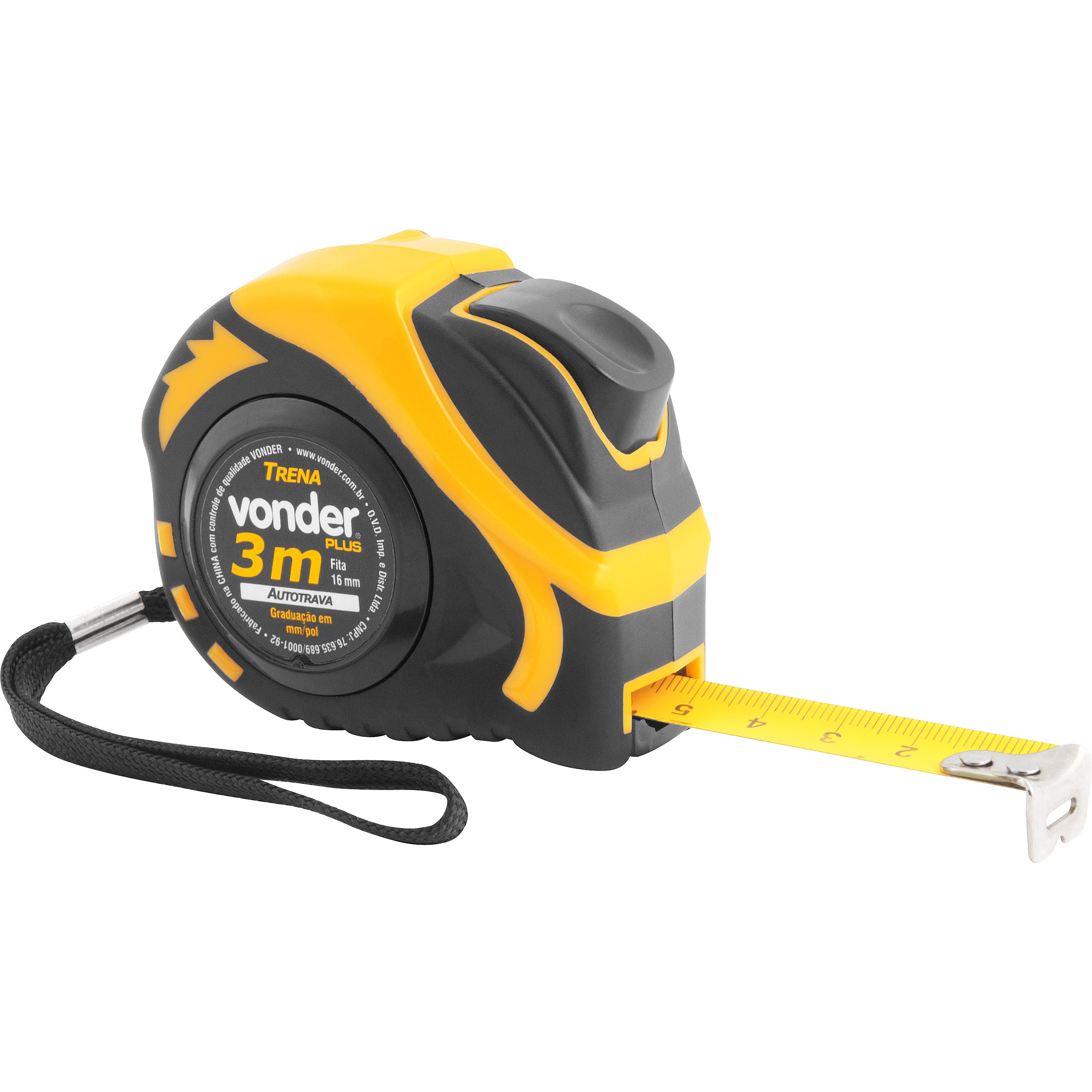 trena curta de aço autotrava 3m x 16mm VONDER plus 3868303303 [13.04.01.009]