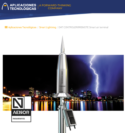 para raios DAT CONTROLER® PLUS 15 PDC APLICACIONES TECNOLÓGICAS AT-1515.