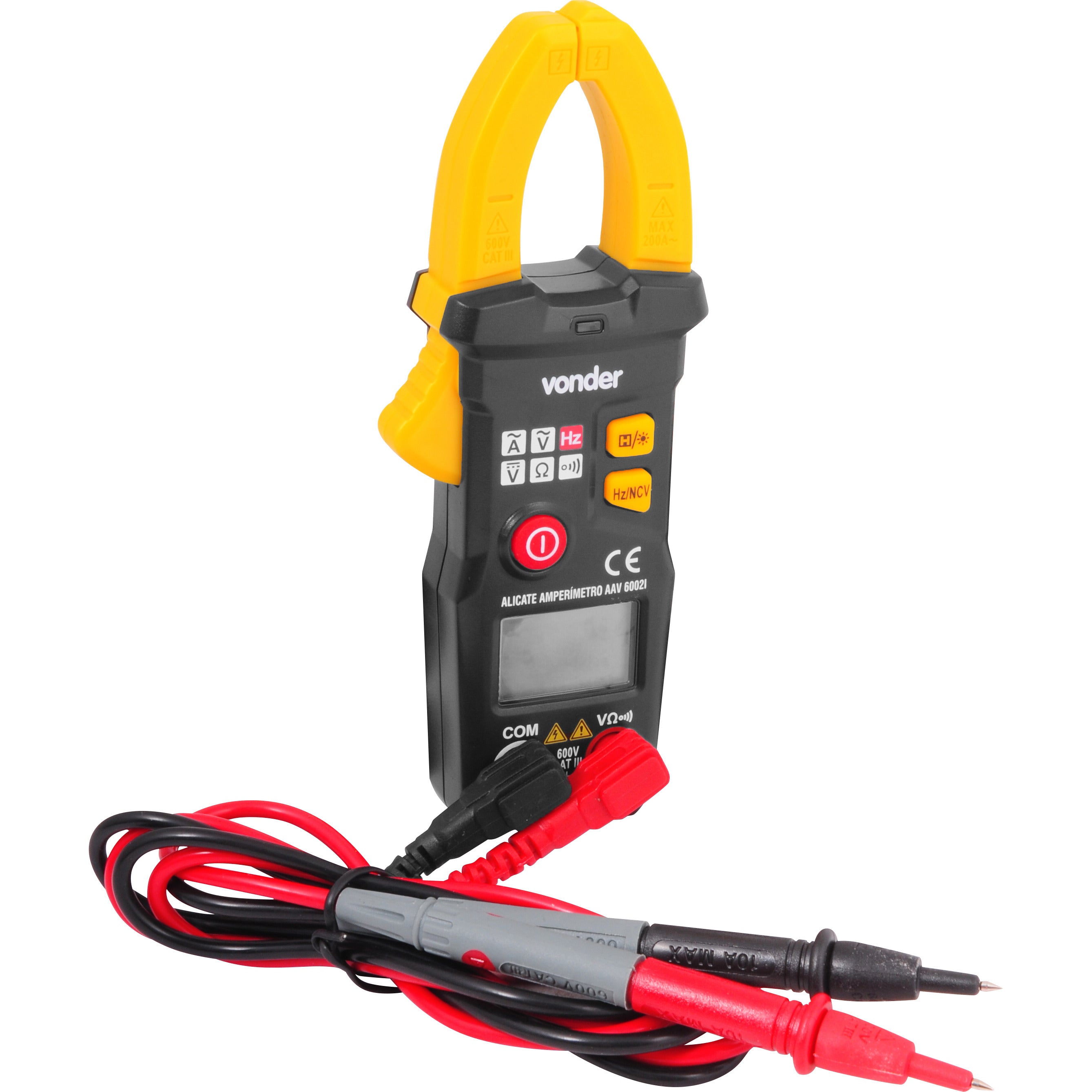 alicate amperimetro 200A cat III 600V (157mmx59mmx28mm) VONDER AAV6002I 3870600200 [13.04.01.004]